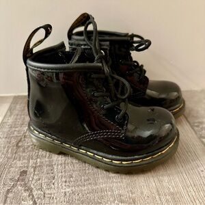 Dr. Martens Glossy Black Kids Boots